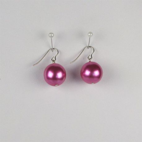 Náušnice voskové perly růžové