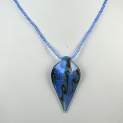 Skleněný náhrdelník modrý