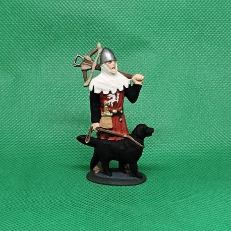 Lovčí s kuší a psem.